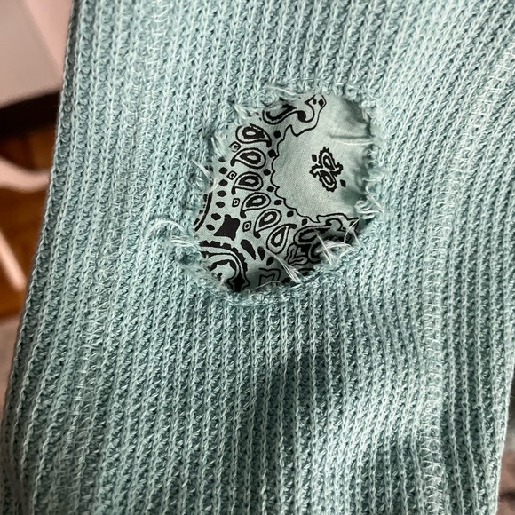 NWOT Free People Fall for you thermal Henley Aspen Sky size small - Picture 9 of 11